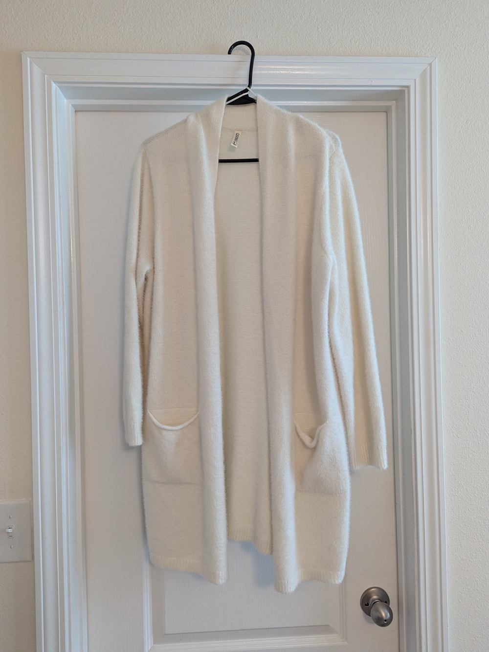 Cozy Open-Front Women's Sweater Cardigan - White/Cream